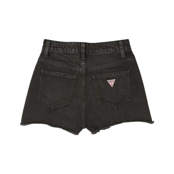 Guess Women’s Black Distressed Denim Shorts High Waist Ripped Jean Cutoff Sz 24 - Picture 2 of 5